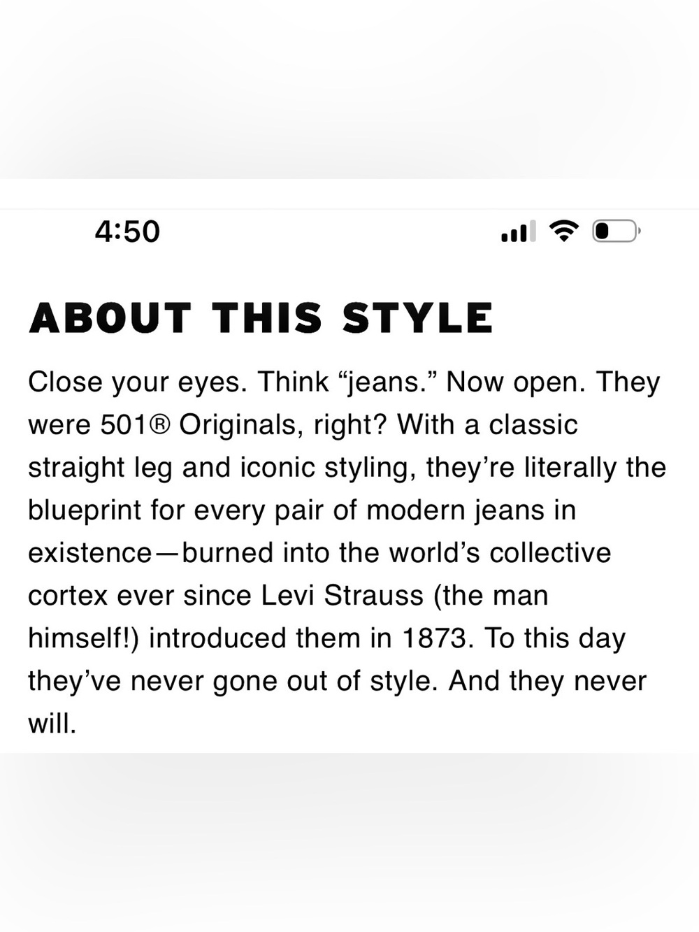 Levi’s 501 Original Men’s Jeans - Picture 7 of 8